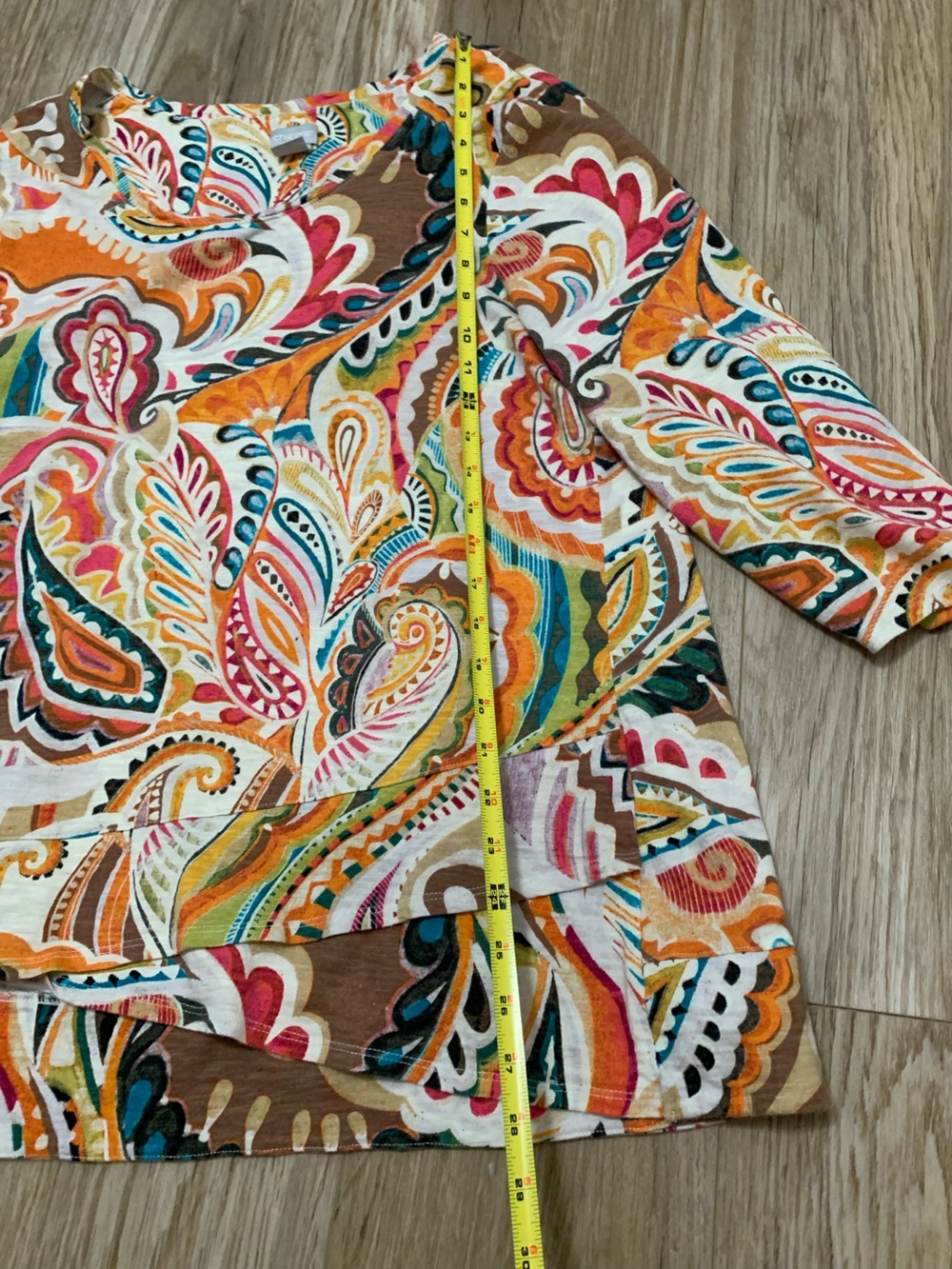 Chicos Paisley Scoop Neck 3/4 Sleeve Cotton Modal Top Blouse Shirt 3 - XL - Picture 6 of 8
